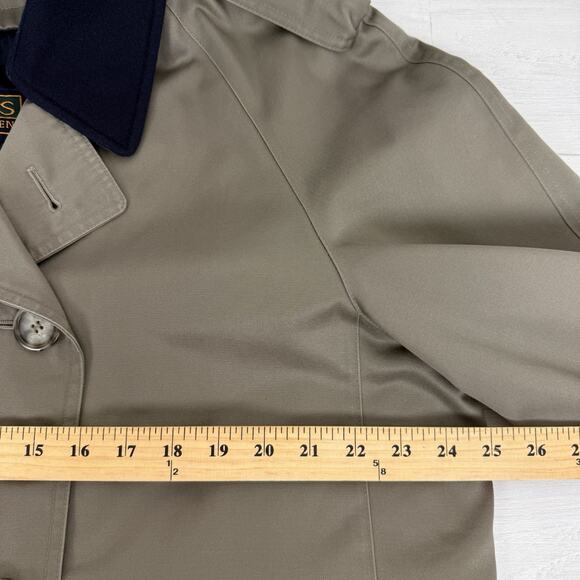 Vtg Chaps Ralph Lauren Men Size 40R Double Breasted Trench Coat Wool Lined Khaki - Picture 14 of 16
